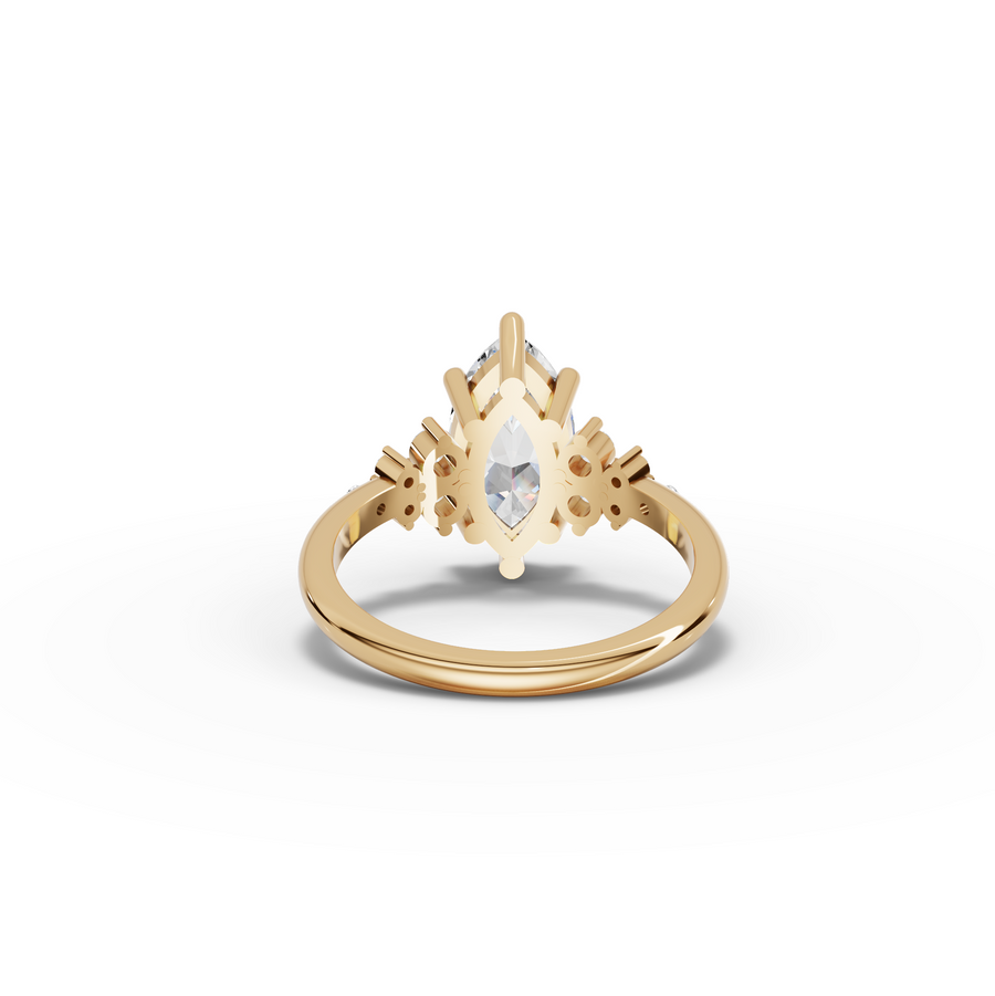 2.79 Ct Marquise Floral Cluster Engagement Ring