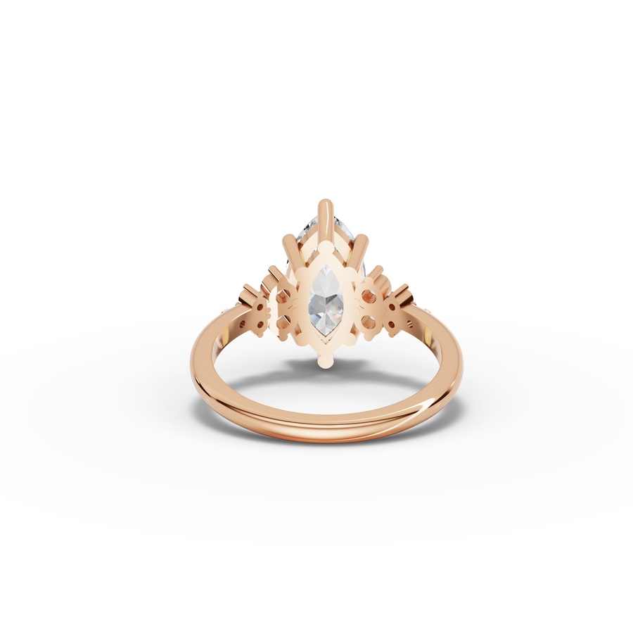 2.79 Ct Marquise Floral Cluster Engagement Ring