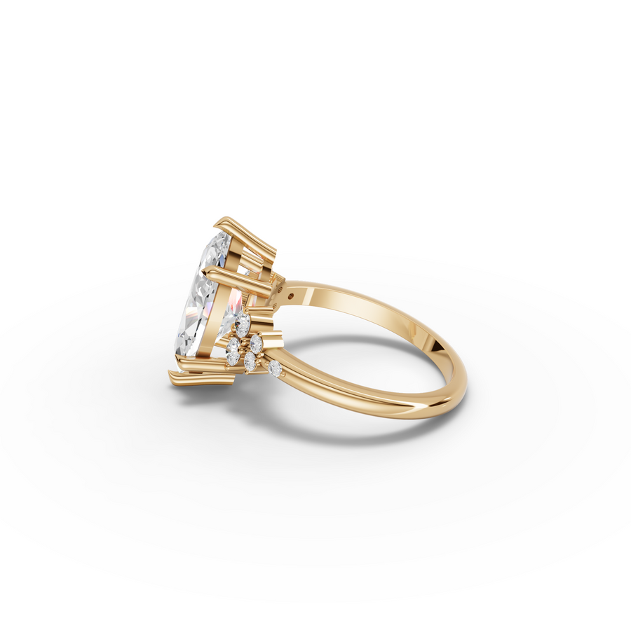 3.29 Ct Marquise Floral Cluster Engagement Ring