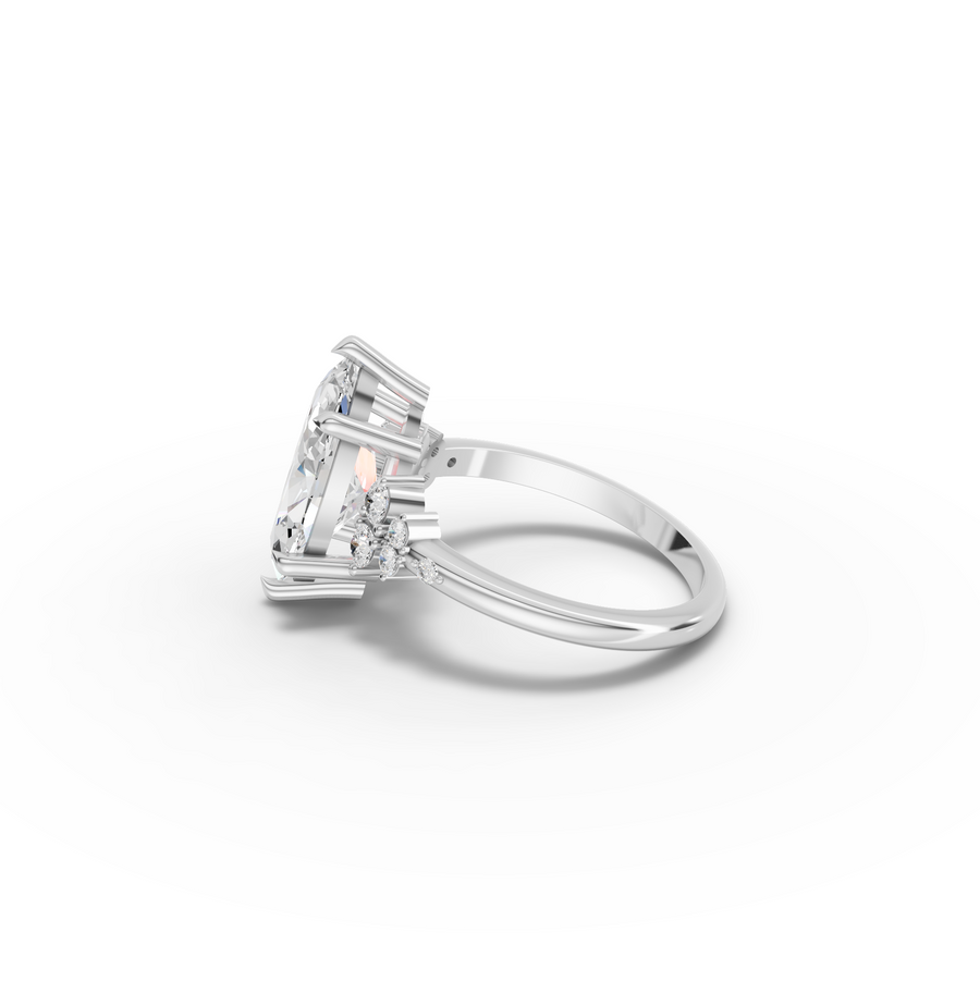 3.29 Ct Marquise Floral Cluster Engagement Ring
