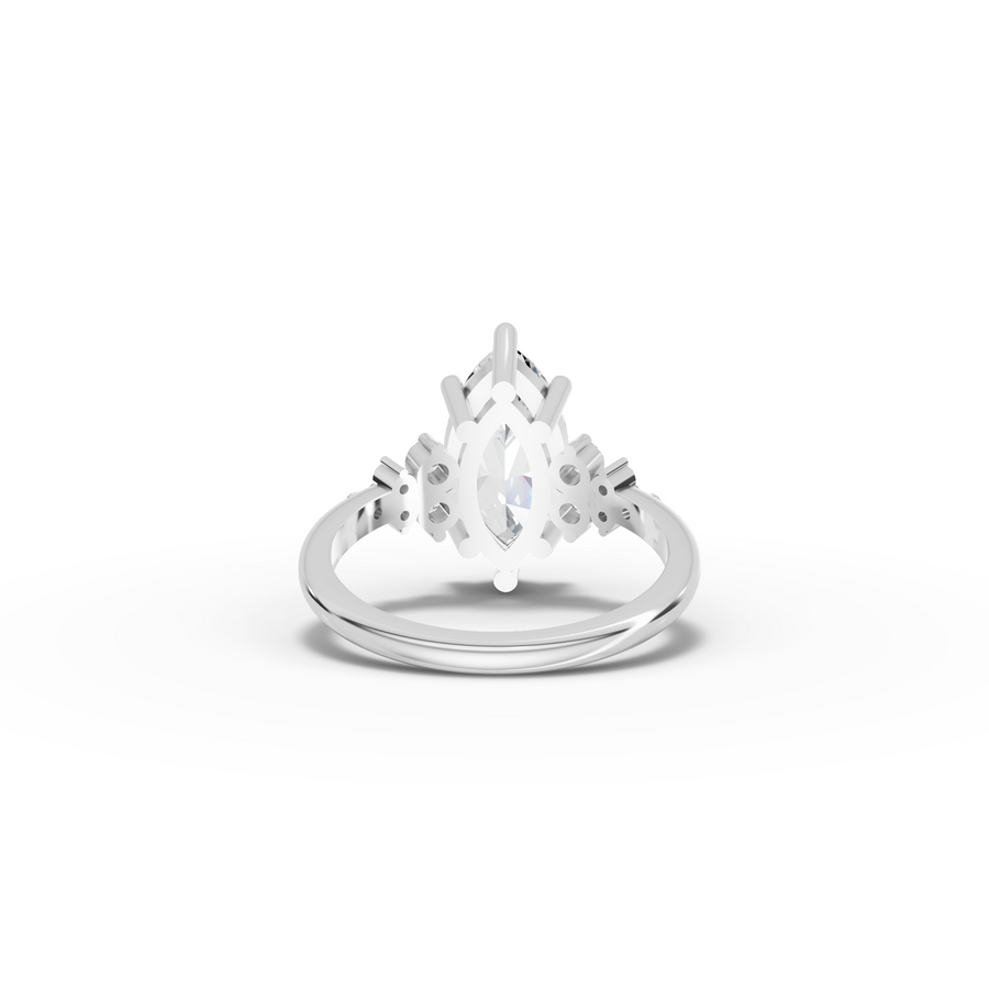 3.29 Ct Marquise Floral Cluster Engagement Ring