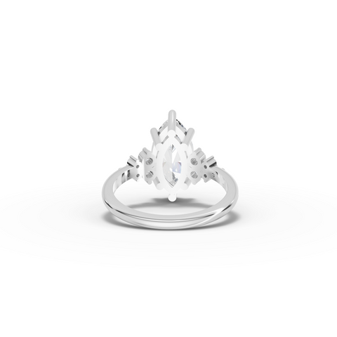 3.29 Ct Marquise Floral Cluster Engagement Ring