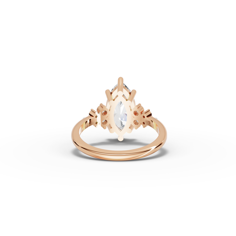 3.29 Ct Marquise Floral Cluster Engagement Ring