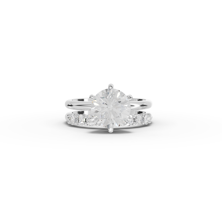 2.47 Ct Round Solitaire With Side Band Ring - New
