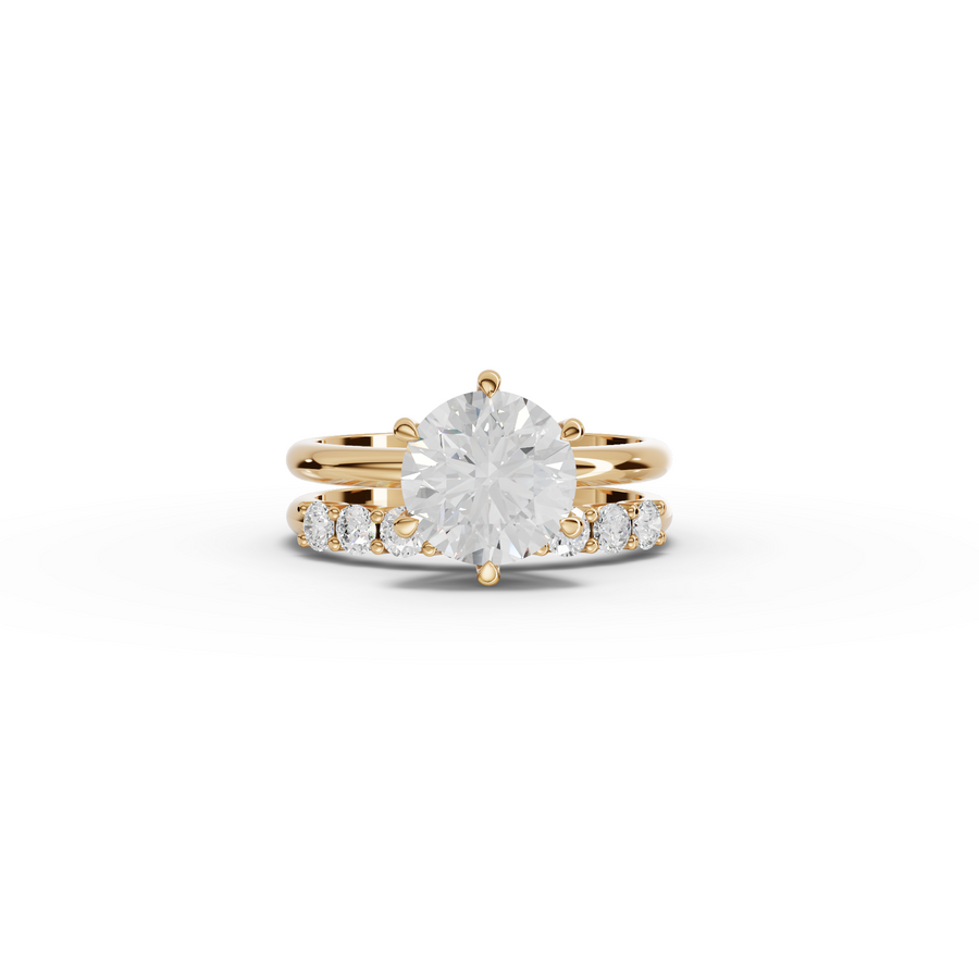 2.47 Ct Round Solitaire With Side Band Ring - New