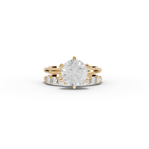 2.47 Ct Round Solitaire With Side Band Ring