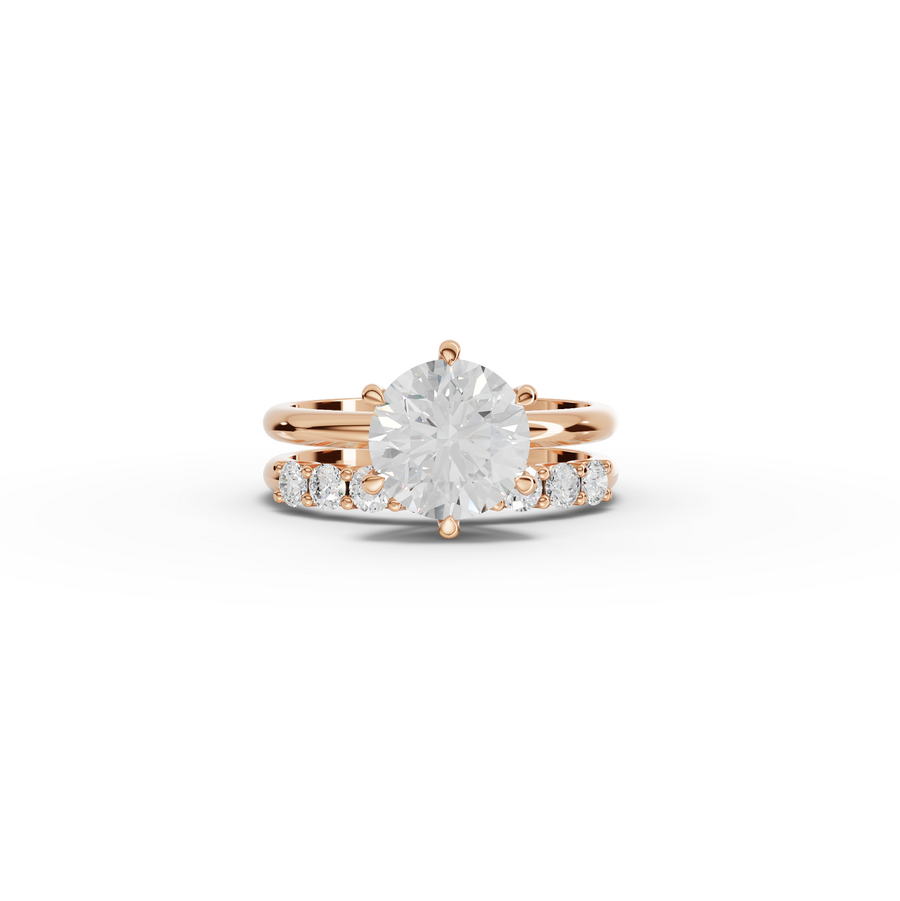 2.47 Ct Round Solitaire With Side Band Ring - New