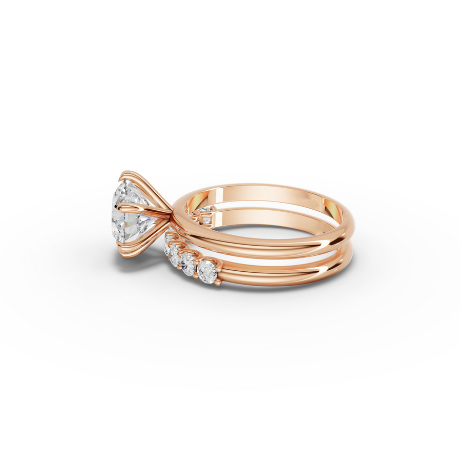 2.47 Ct Round Solitaire With Side Band Ring - New