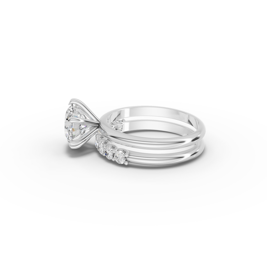 2.47 Ct Round Solitaire With Side Band Ring - New