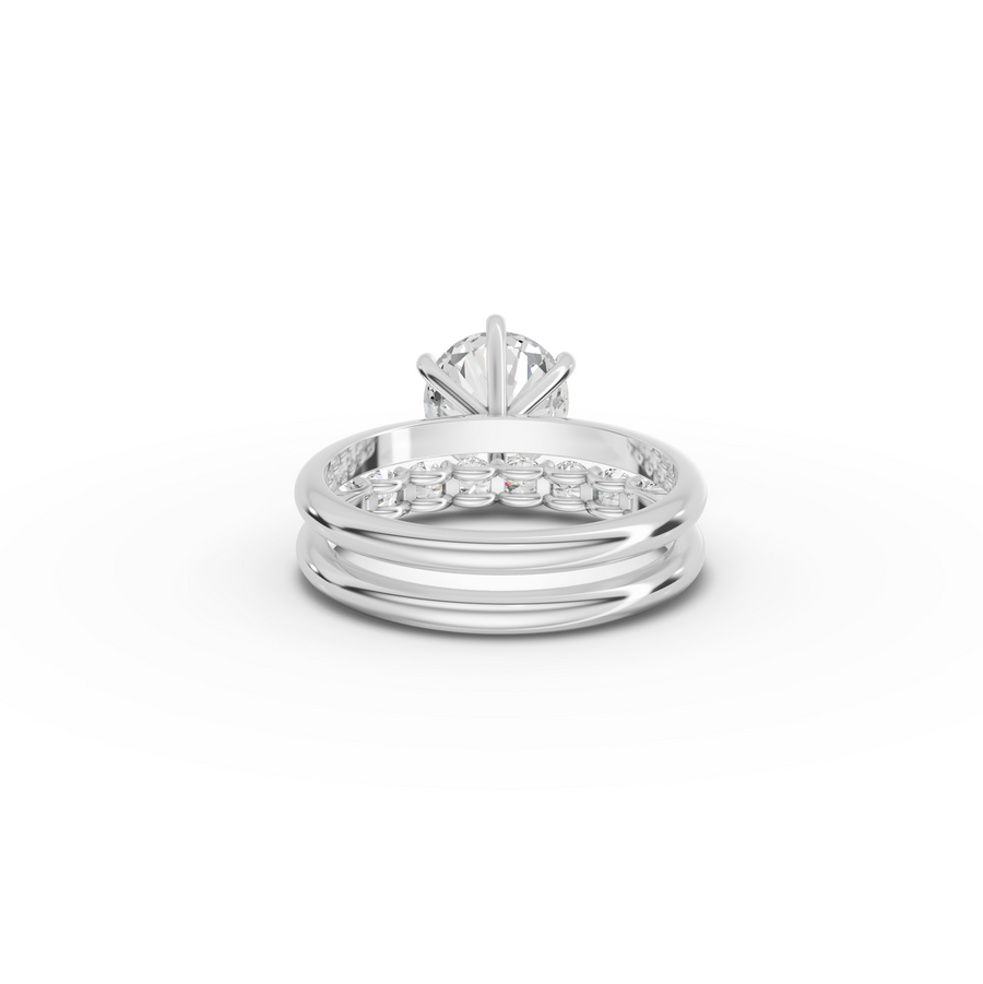 2.47 Ct Round Solitaire With Side Band Ring - New