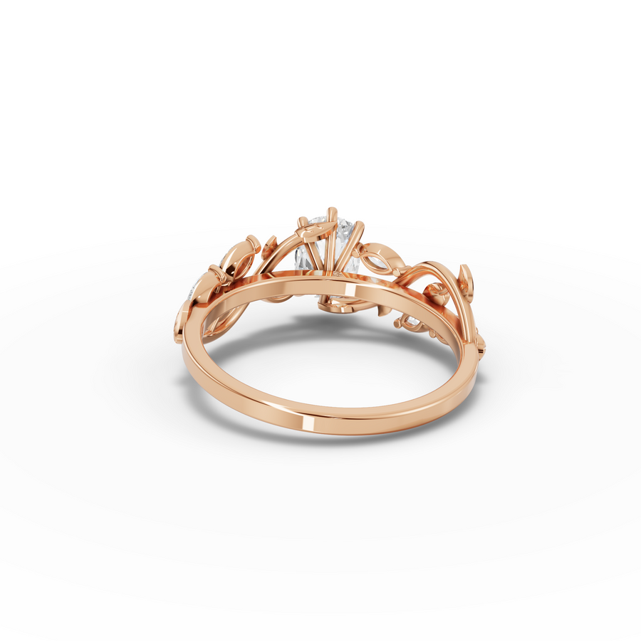 1.31 Ct Nature Inspired Cushion Diamond Vine Engagement Ring