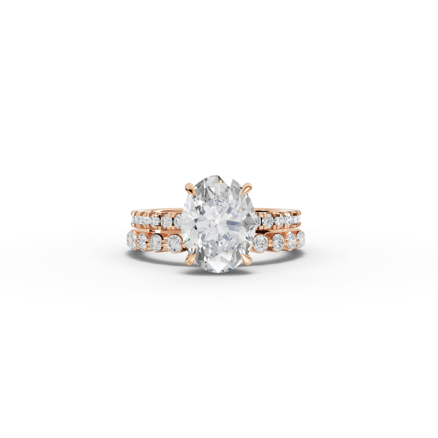 3.38 Ct Oval Solitaire with Matching Pavé Band Set