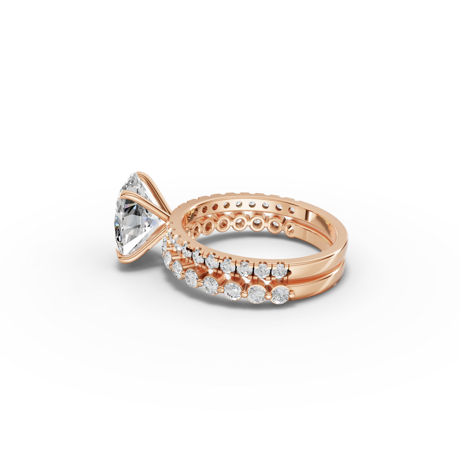 3.38 Ct Oval Solitaire with Matching Pavé Band Set