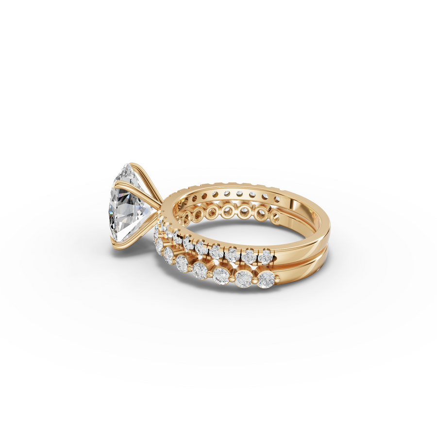 3.38 Ct Oval Solitaire with Matching Pavé Band Set