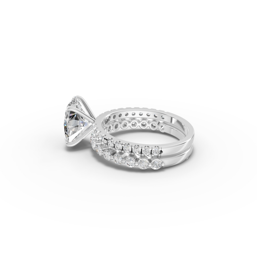 3.38 Ct Oval Solitaire with Matching Pavé Band Set