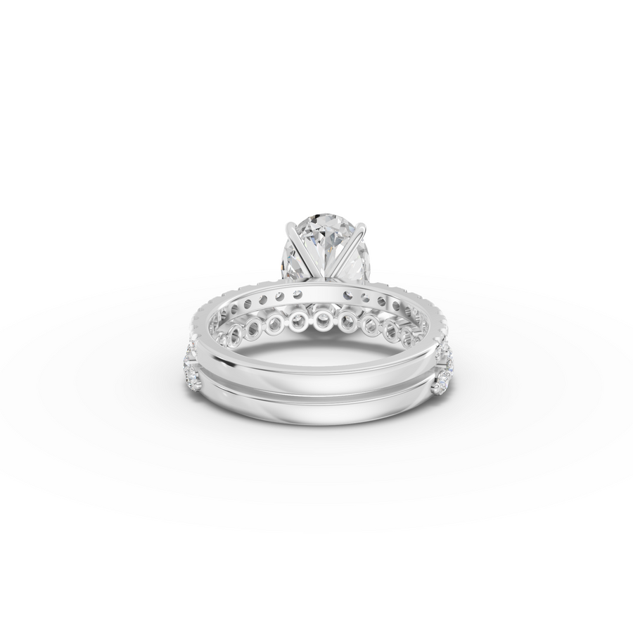 3.38 Ct Oval Solitaire with Matching Pavé Band Set