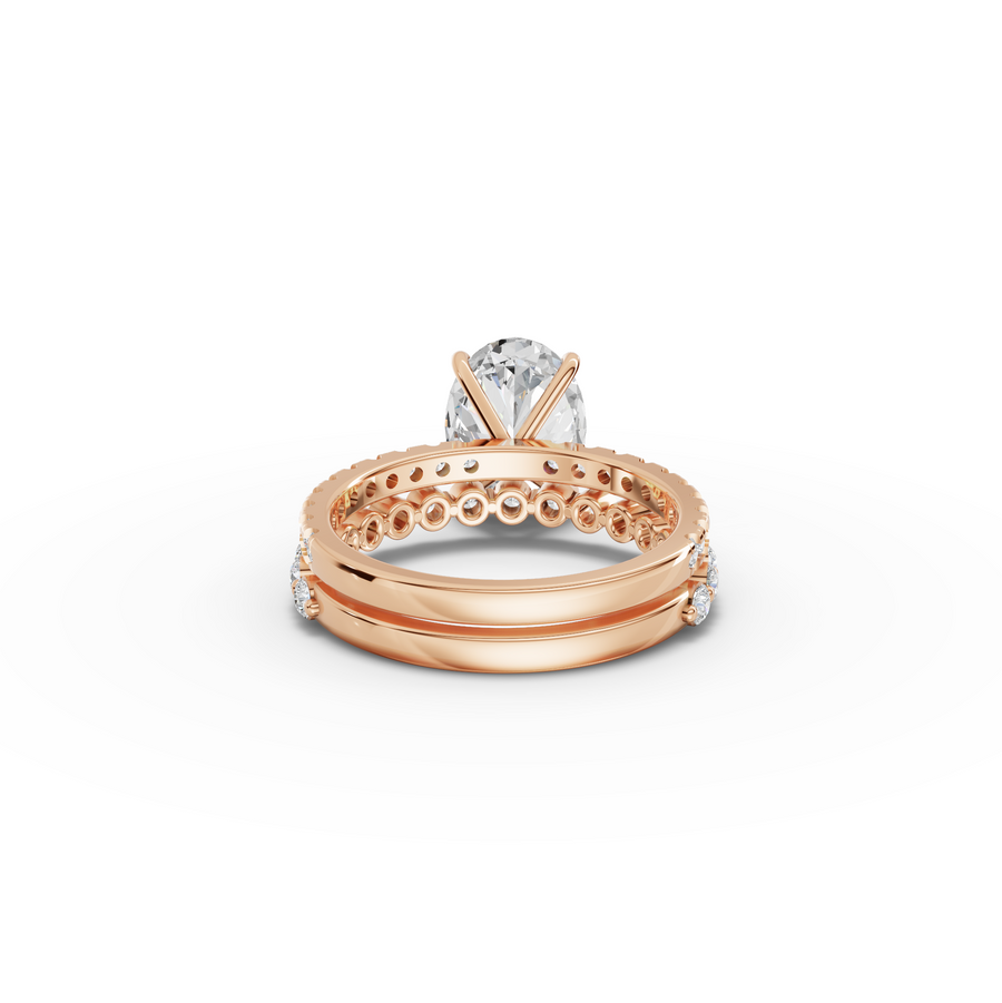 3.38 Ct Oval Solitaire with Matching Pavé Band Set