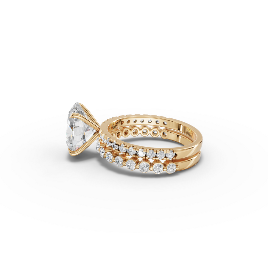 3.88 Ct Oval Solitaire with Matching Pavé Band Set