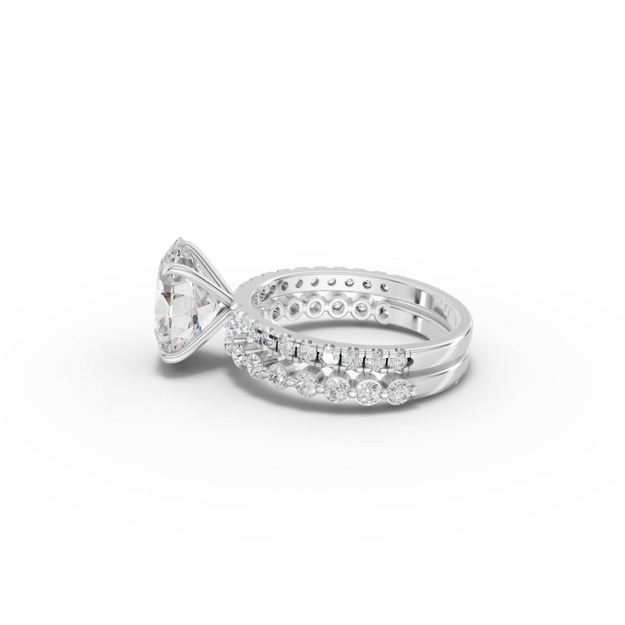 3.88 Ct Oval Solitaire with Matching Pavé Band Set