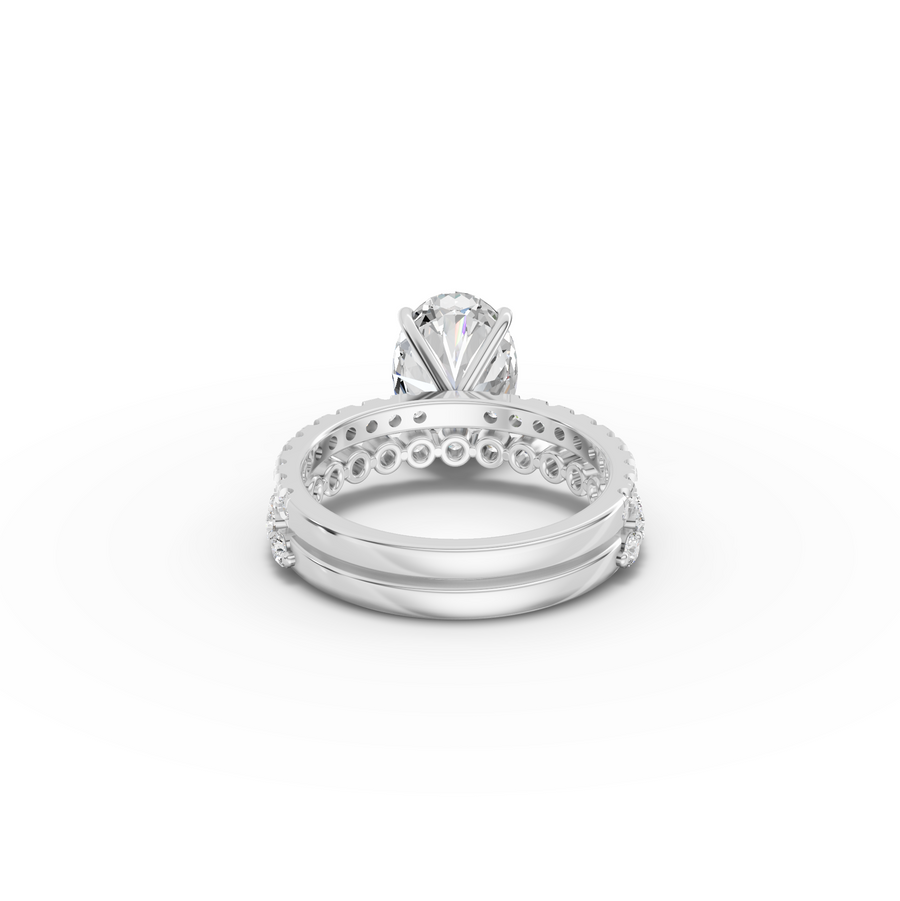 3.88 Ct Oval Solitaire with Matching Pavé Band Set