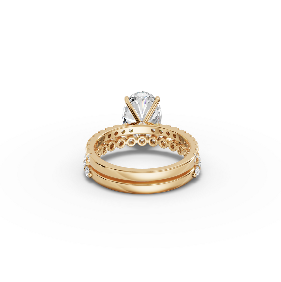 3.88 Ct Oval Solitaire with Matching Pavé Band Set