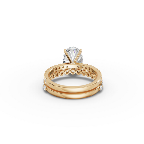 3.88 Ct Oval Solitaire with Matching Pavé Band Set