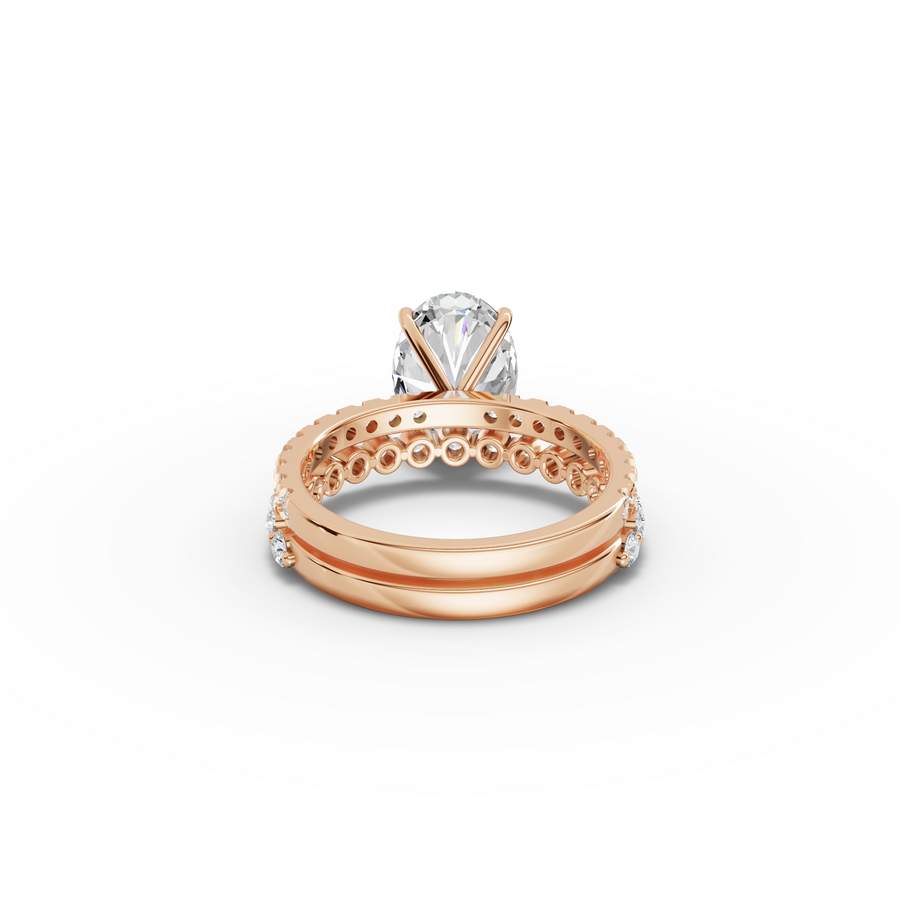 3.88 Ct Oval Solitaire with Matching Pavé Band Set