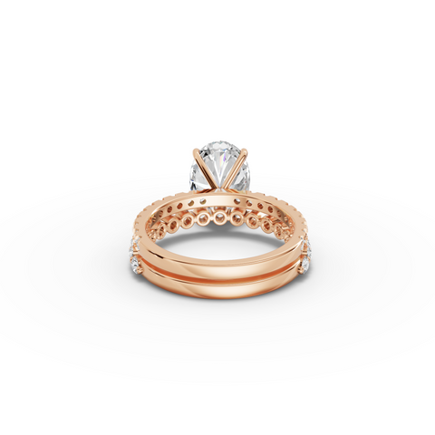 3.88 Ct Oval Solitaire with Matching Pavé Band Set