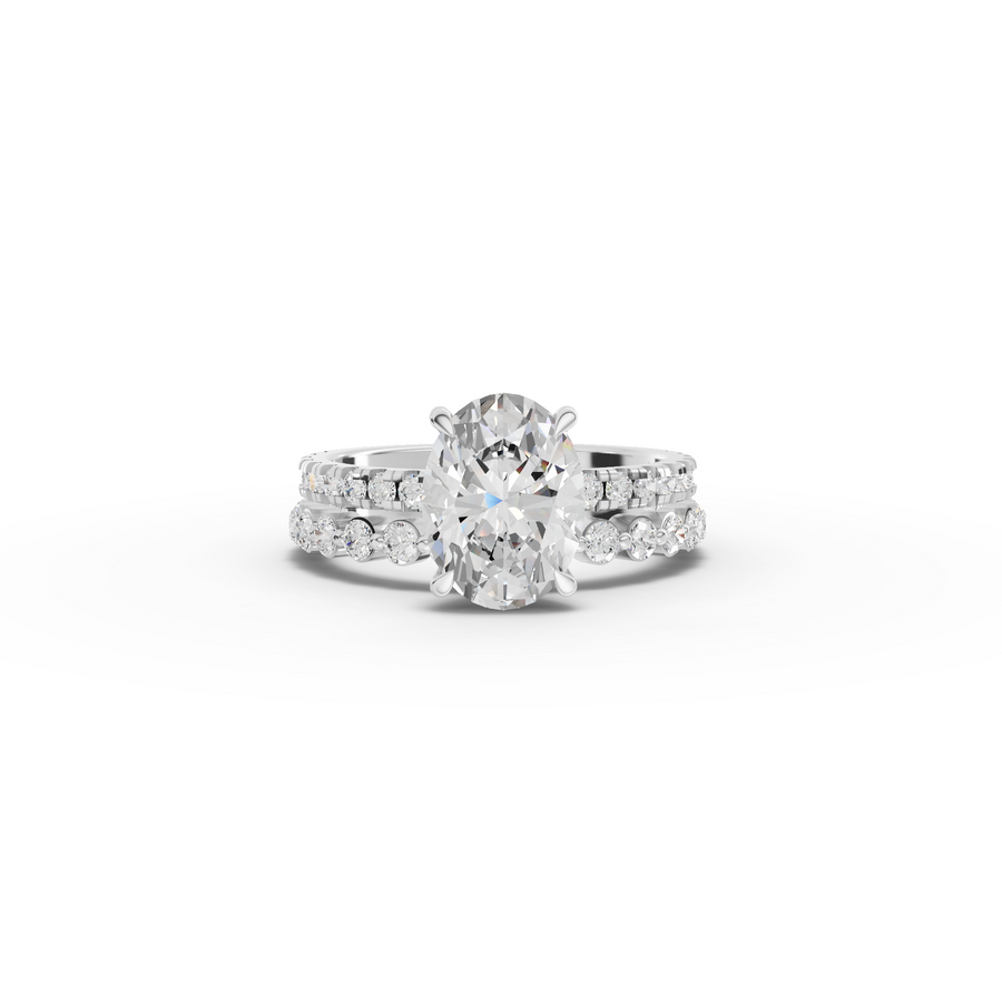 2.88 Ct Oval Solitaire with Matching Pavé Band Set