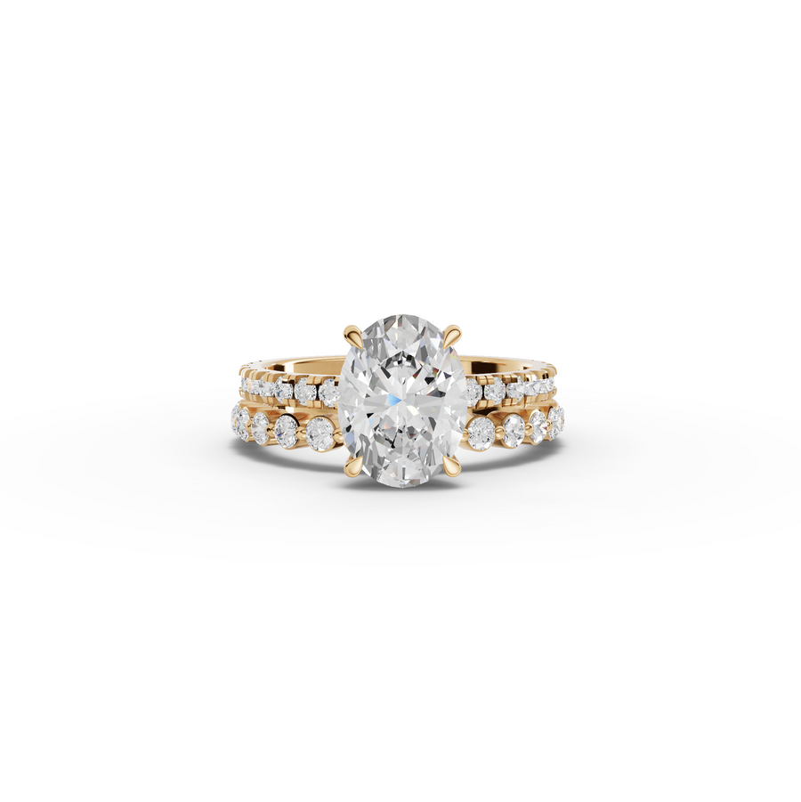 2.88 Ct Oval Solitaire with Matching Pavé Band Set
