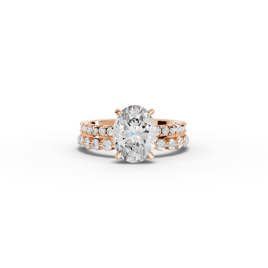2.88 Ct Oval Solitaire with Matching Pavé Band Set