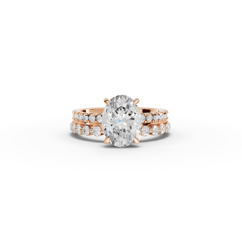 2.88 Ct Oval Solitaire with Matching Pavé Band Set