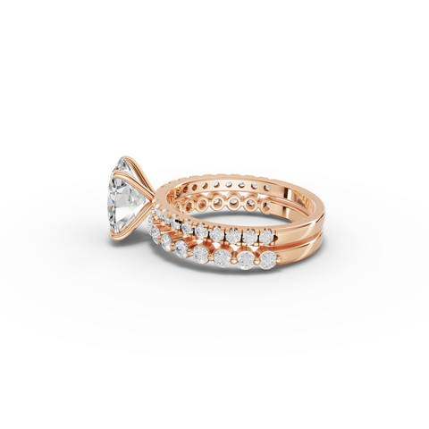 2.88 Ct Oval Solitaire with Matching Pavé Band Set