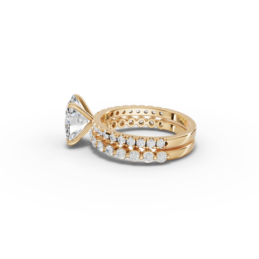 2.88 Ct Oval Solitaire with Matching Pavé Band Set