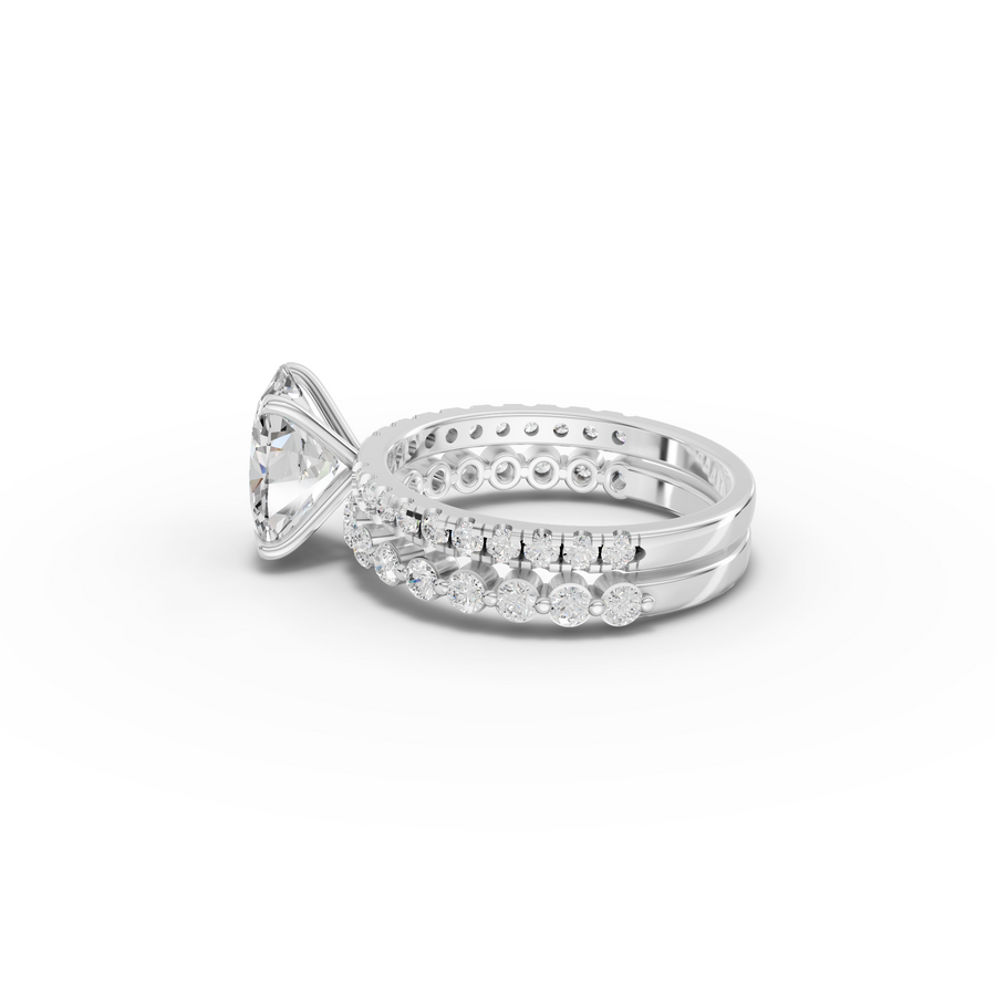 2.88 Ct Oval Solitaire with Matching Pavé Band Set