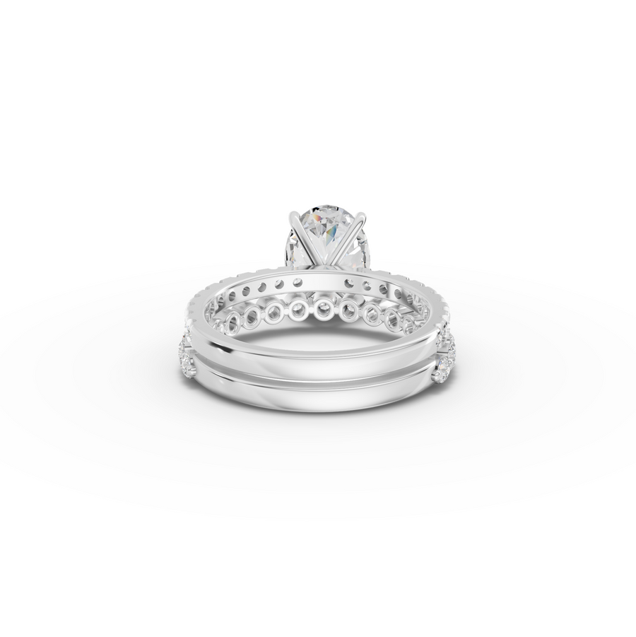 2.88 Ct Oval Solitaire with Matching Pavé Band Set