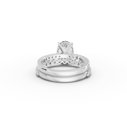 2.88 Ct Oval Solitaire with Matching Pavé Band Set