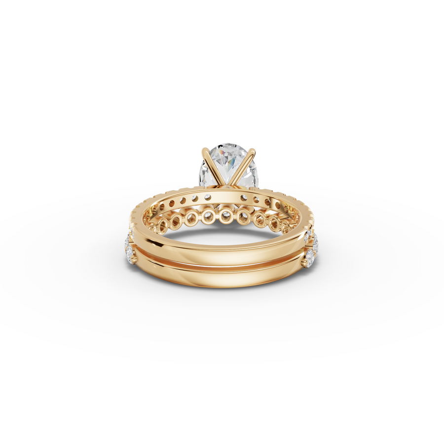 2.88 Ct Oval Solitaire with Matching Pavé Band Set