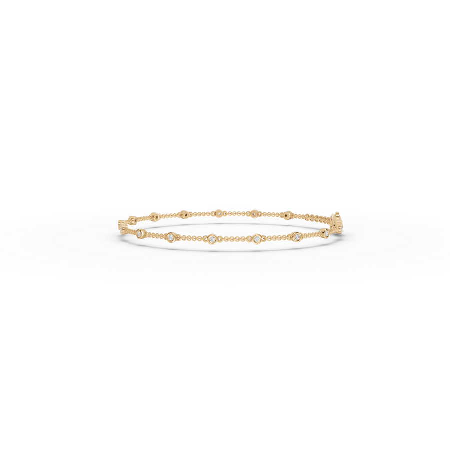 0.12 Ct Bezel Set Station Chain Bracelet