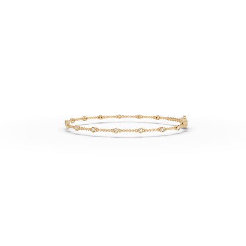 0.12 Ct Bezel Set Station Chain Bracelet