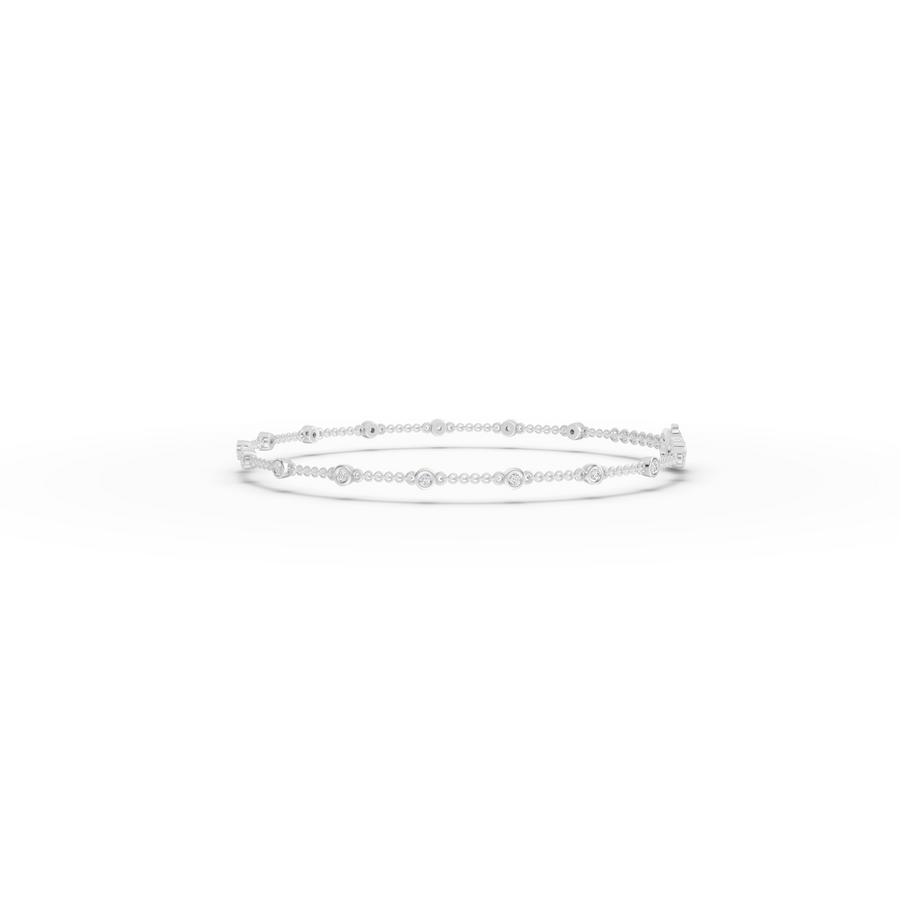 0.12 Ct Bezel Set Station Chain Bracelet