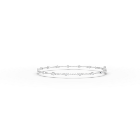 0.12 Ct Bezel Set Station Chain Bracelet