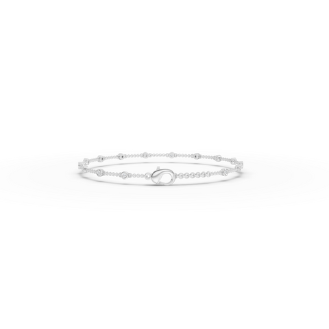 0.12 Ct Bezel Set Station Chain Bracelet