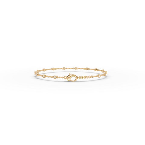 0.12 Ct Bezel Set Station Chain Bracelet