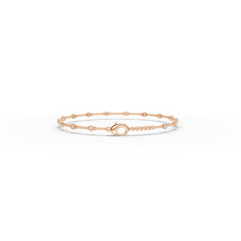 0.12 Ct Bezel Set Station Chain Bracelet