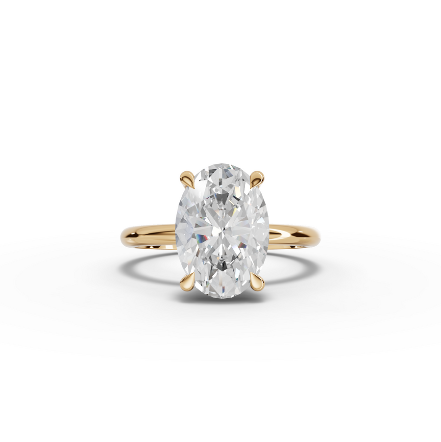 3.1 Ct Oval Hidden Halo Solitaire Engagement Ring