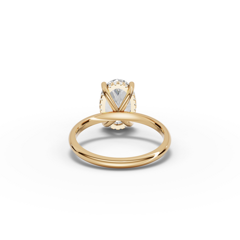3.1 Ct Oval Hidden Halo Solitaire Engagement Ring