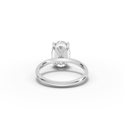 3.1 Ct Oval Hidden Halo Solitaire Engagement Ring