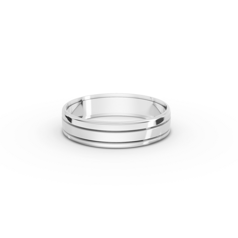 0.008 Ct Heart Accent Comfort Fit Wedding Band