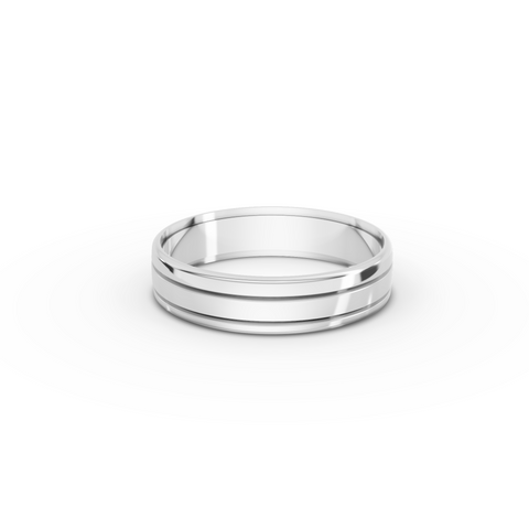 0.008 Ct Heart Accent Comfort Fit Wedding Band